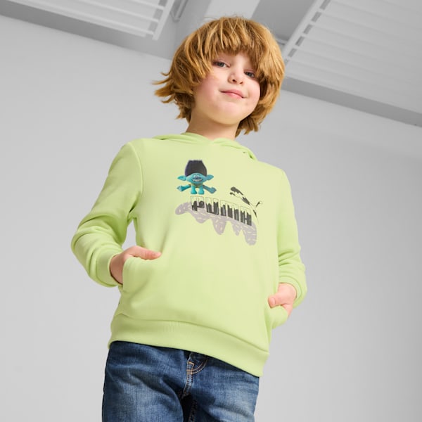 PUMA x TROLLS Kid's Hoodie, Cool Cucumber, extralarge-IND