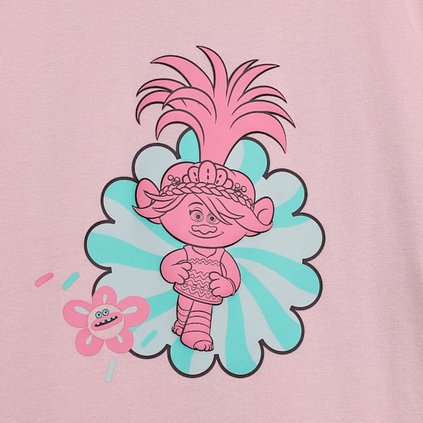 PUMA x TROLLS Graphic Kid's Relaxed Fit Tee, Mauve Mist, extralarge-IND