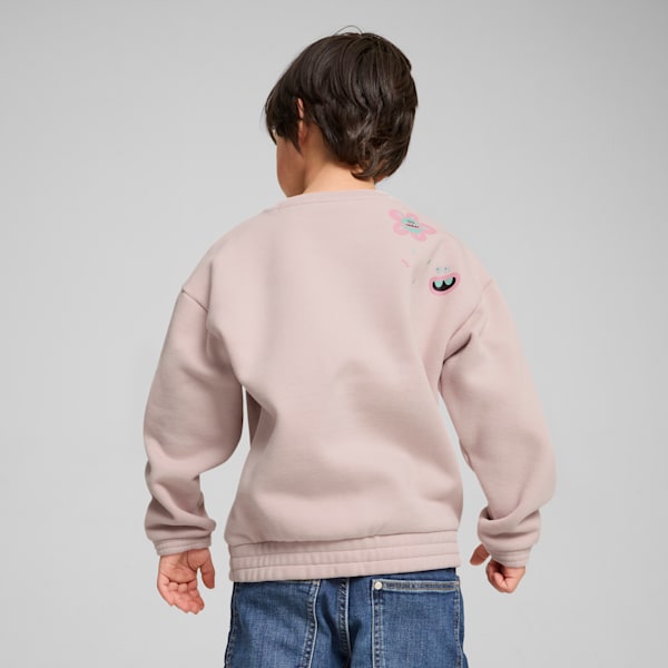 PUMA x TROLLS Kid's Relaxed Fit Graphic Crew Neck Sweatshirt, Mauve Mist, extralarge-IND