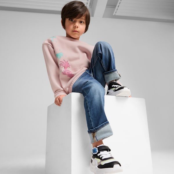 PUMA x TROLLS Kid's Relaxed Fit Graphic Crew Neck Sweatshirt, Mauve Mist, extralarge-IND