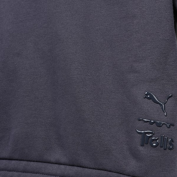 PUMA x TROLLS Kid's Relaxed Fit Graphic Crew Neck Sweatshirt, Galactic Gray, extralarge-IND