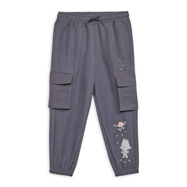 PUMA x TROLLS Kid's Relaxed Fit Cargo Pants, Galactic Gray, extralarge-IND