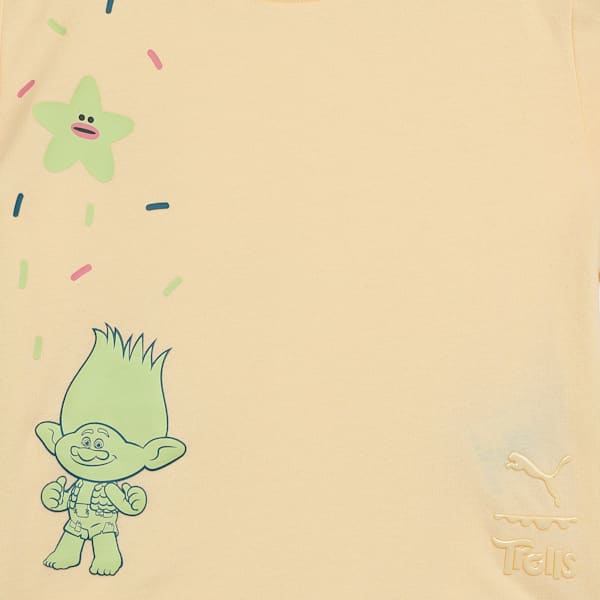 PUMA x TROLLS Kid's Graphic Short Tee, Creamy Vanilla, extralarge-IND