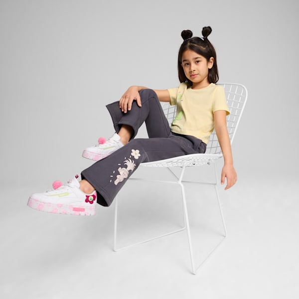 PUMA x TROLLS Little Kids' Short Length Graphic Tee, Creamy Vanilla, extralarge