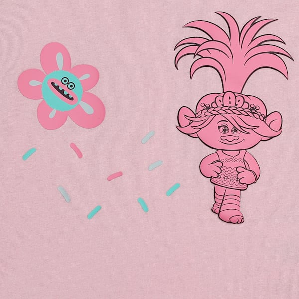 PUMA x TROLLS Kid's Graphic Short Tee, Mauve Mist, extralarge-IND