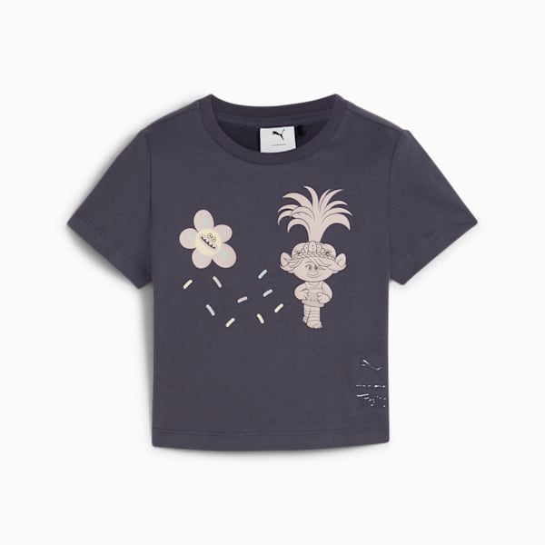 Camiseta gráfica manga corta para niños PUMA x TROLLS, Galactic Gray, extralarge