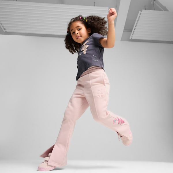 PUMA x TROLLS Little Kids' Short Length Graphic Tee, Galactic Gray, extralarge
