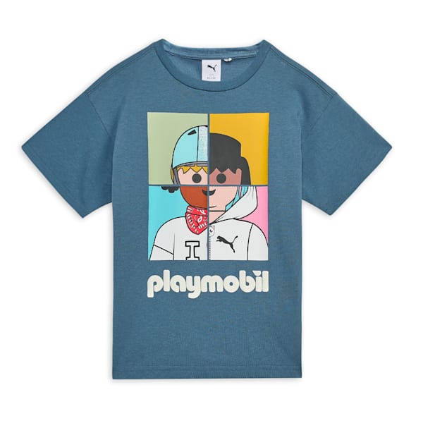 PUMA x PLAYMOBIL® Graphic Kid's Relaxed Fit Tee, Blue Horizon, extralarge-IND