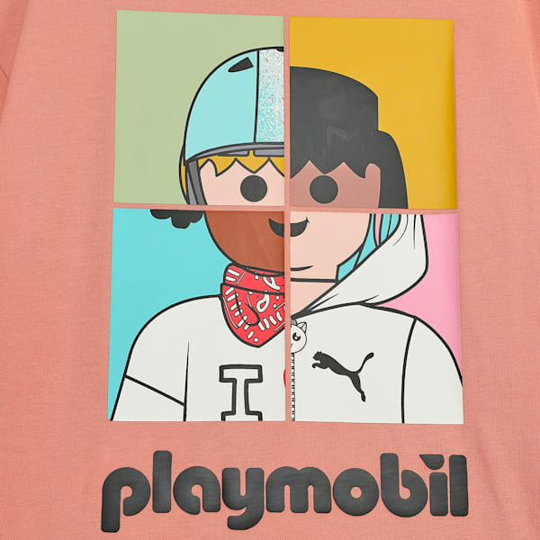PUMA x PLAYMOBIL® Graphic Kid's Relaxed Fit Tee, Deeva Peach, extralarge-IND
