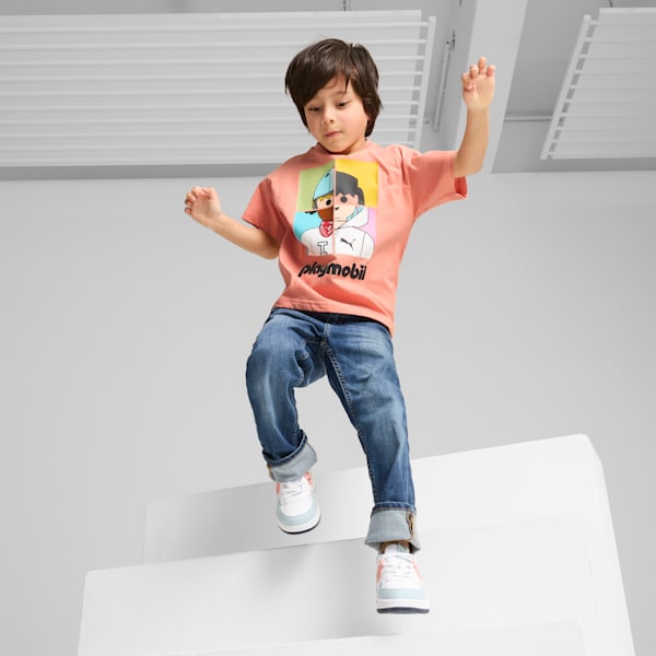 PUMA x PLAYMOBIL® Graphic Kid's Relaxed Fit Tee, Deeva Peach, extralarge-IND