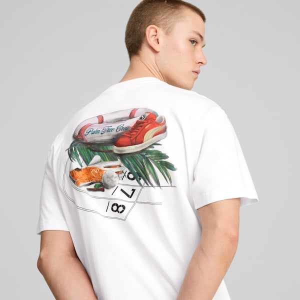 Camiseta gráfica PUMA x PALM TREE CREW para hombre, PUMA White, extralarge