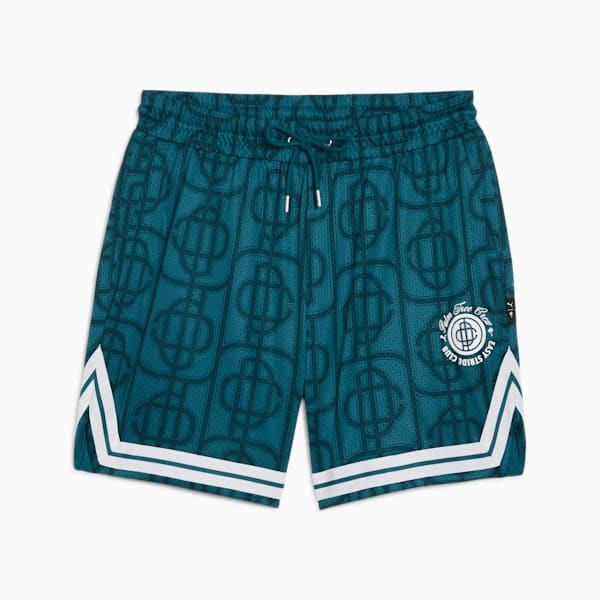 PUMA x PALM TREE CREW AOP Men's Mesh Shorts, Cold Green-AOP, extralarge