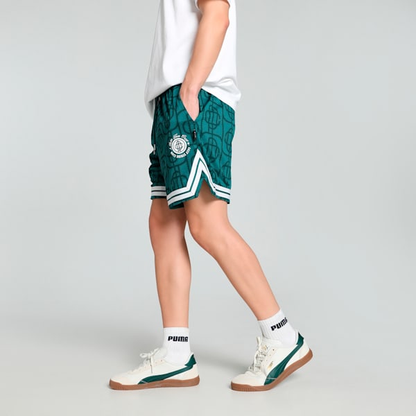 PUMA x PALM TREE CREW All-Over Print Mesh Men's Relaxed Fit Shorts, Cold Green-AOP, extralarge-IND