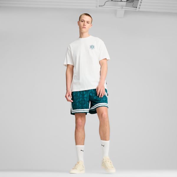 PUMA x PALM TREE CREW AOP Men's Mesh Shorts, Cold Green-AOP, extralarge