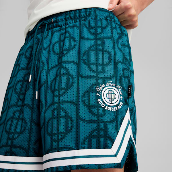 PUMA x PALM TREE CREW AOP Men's Mesh Shorts, Cold Green-AOP, extralarge