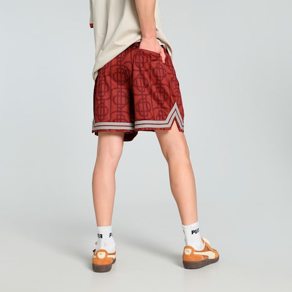 PUMA x PALM TREE CREW All-Over Print Mesh Men's Relaxed Fit Shorts, Mars Red-AOP, extralarge-IND