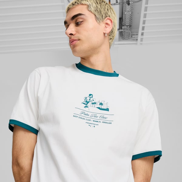 PUMA x PALM TREE CREW Men's Ringer Tee, PUMA White, extralarge