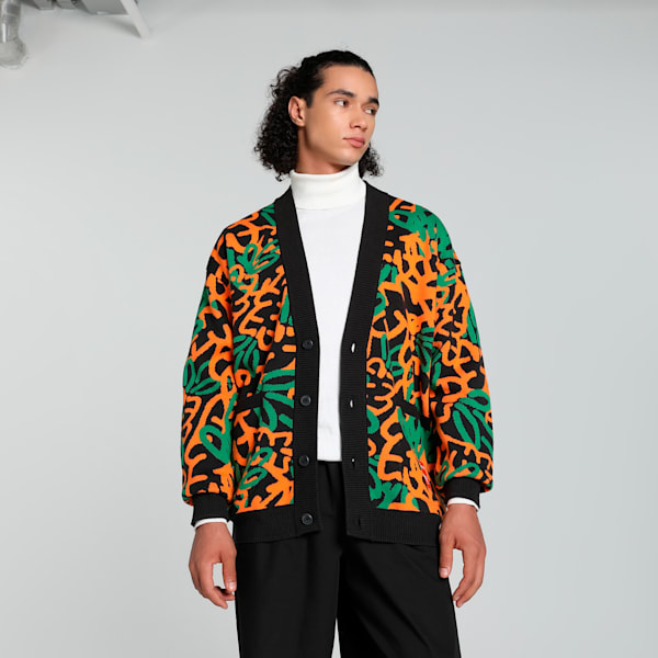 PUMA x Carrots Men's Relaxed Fit Cardigan, PUMA Black, extralarge-IND