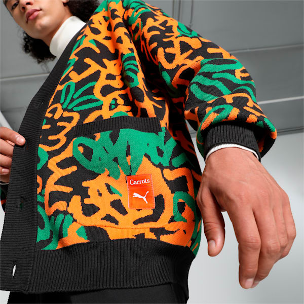PUMA x Carrots Men's Relaxed Fit Cardigan, PUMA Black, extralarge-IND
