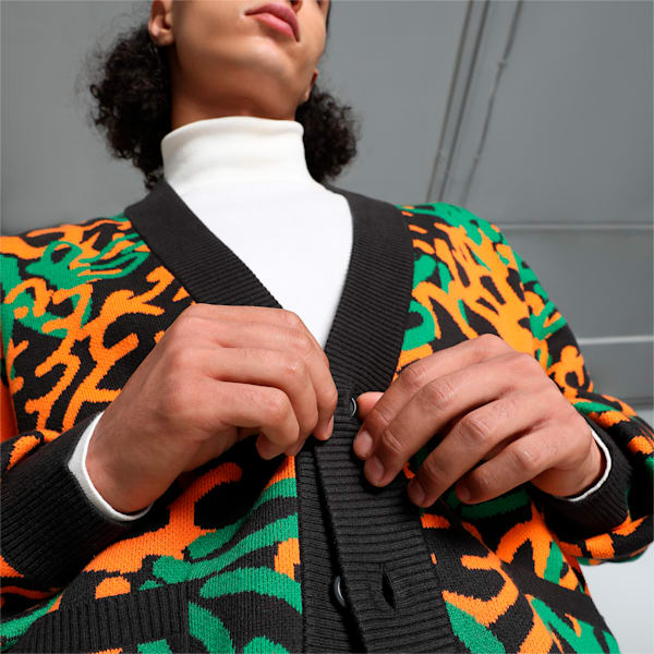 PUMA x Carrots Men's Relaxed Fit Cardigan, PUMA Black, extralarge-IND
