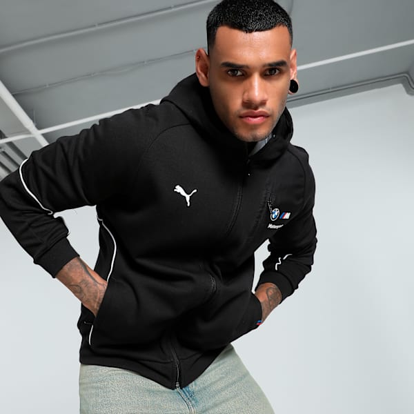 BMW M Motorsport Men's Hooded Sweat Jacket, PUMA Black, extralarge-IND