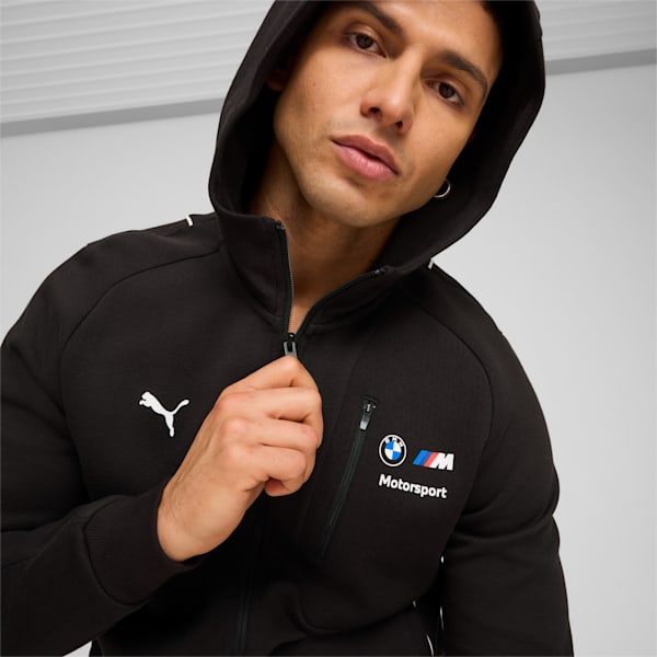 BMW M Motorsport Men's Hooded Sweat Jacket, PUMA Black, extralarge