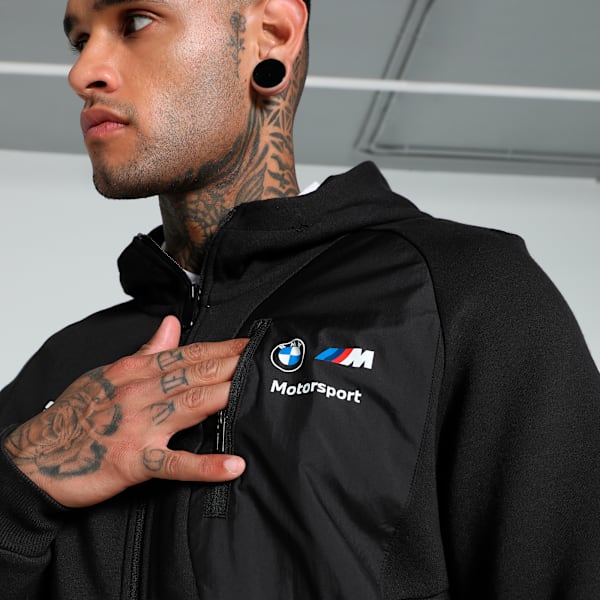 BMW M Motorsport Men's Hooded Sweat Jacket, PUMA Black, extralarge-IND