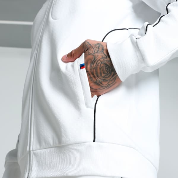 BMW M Motorsport Men's Hooded Sweat Jacket, PUMA White, extralarge-IND