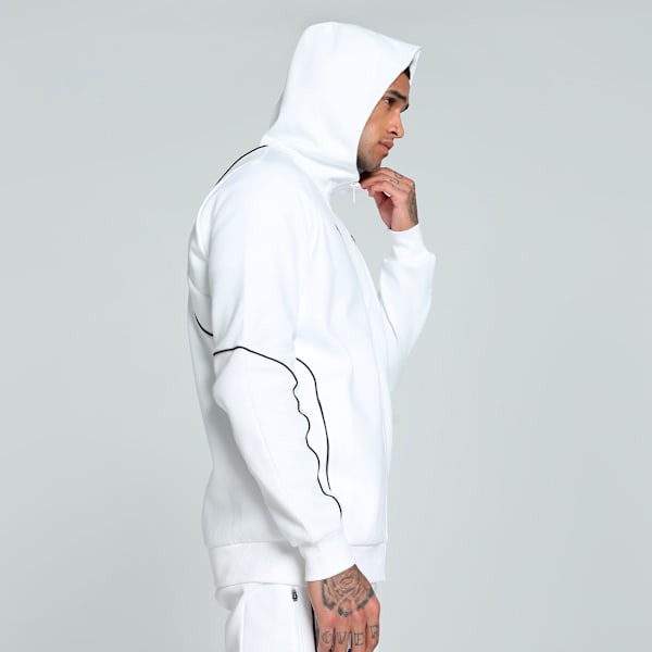 BMW M Motorsport Men's Hooded Sweat Jacket, PUMA White, extralarge-IND