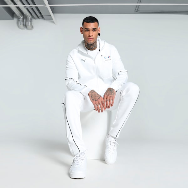BMW M Motorsport Men's Hooded Sweat Jacket, PUMA White, extralarge-IND