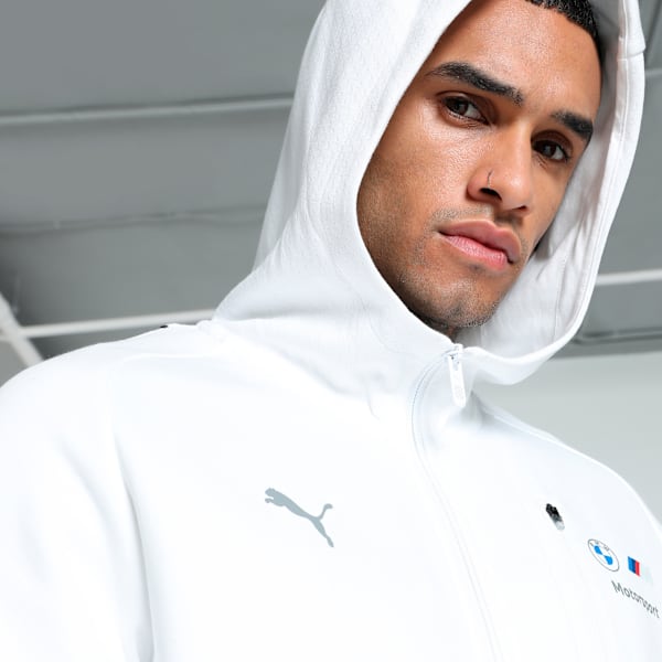 BMW M Motorsport Men's Hooded Sweat Jacket, PUMA White, extralarge-IND