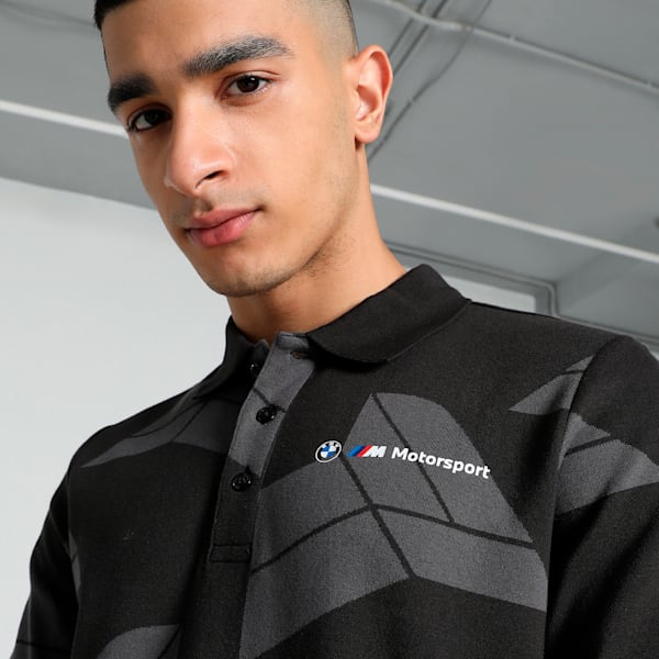 BMW M Motorsport Jacquard Men's Polo, PUMA Black, extralarge-IND