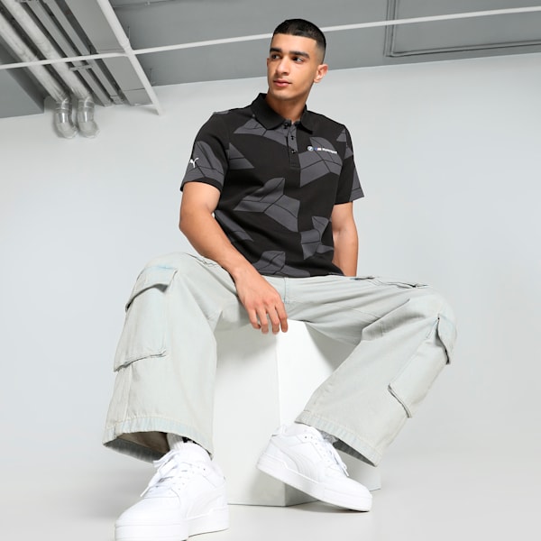 BMW M Motorsport Jacquard Men's Polo, PUMA Black, extralarge-IND