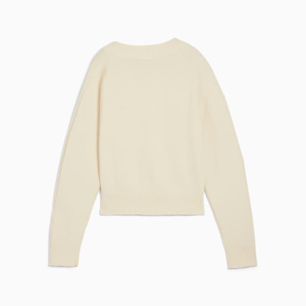 Camiseta de punto con cuello en V para mujer T7, Alpine Snow, extralarge