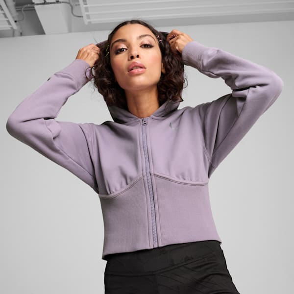 Sudadera corto con gorra DARE TO para mujer, Pale Plum, extralarge