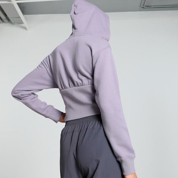 DARE TO Cropped Women's Slim Fit Hoodie, Pale Plum, extralarge-IND