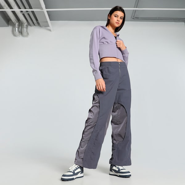 DARE TO Cropped Women's Slim Fit Hoodie, Pale Plum, extralarge-IND