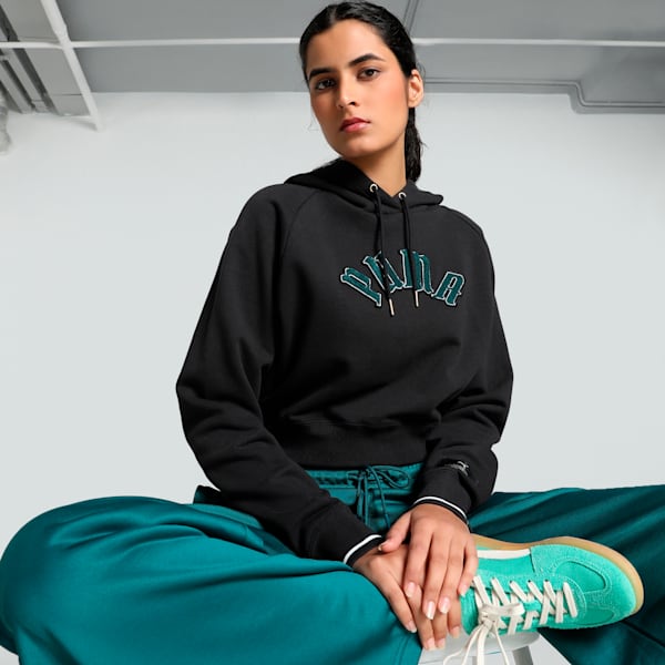 CLASSICS PLAY LOUD Women's Relaxed Fit Hoodie, PUMA Black, extralarge-IND