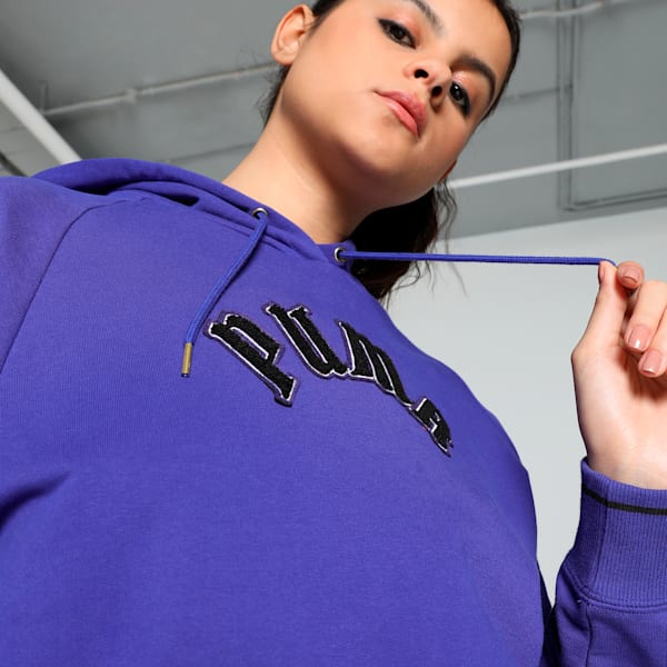 CLASSICS PLAY LOUD Women's Relaxed Fit Hoodie, Lapis Lazuli, extralarge-IND