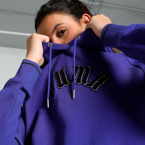 CLASSICS PLAY LOUD Women's Relaxed Fit Hoodie, Lapis Lazuli, extralarge-IND