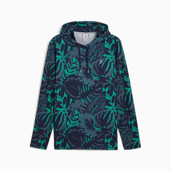 メンズ ゴルフ PUMA x PTC パームグリッチ フーディー, Deep Navy-Sparkling Green, extralarge-JPN