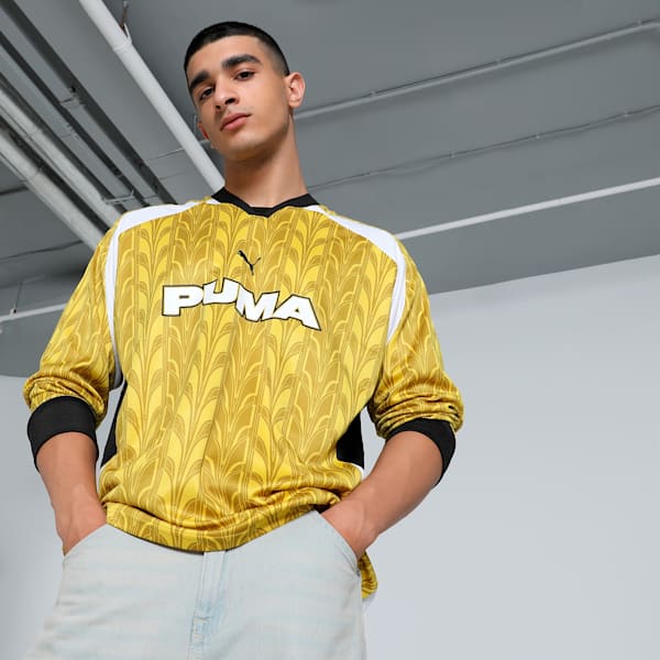Football Nostalgia Relaxed Fit Long Sleeve Jersey, Fresh Pear-AOP, extralarge-IND
