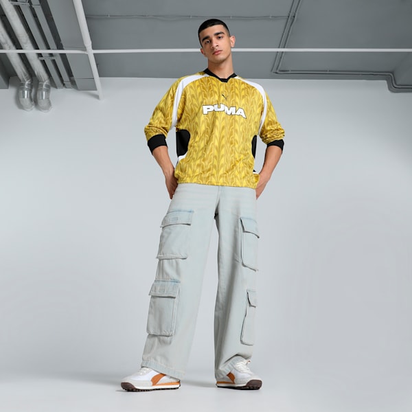 Football Nostalgia Relaxed Fit Long Sleeve Jersey, Fresh Pear-AOP, extralarge-IND
