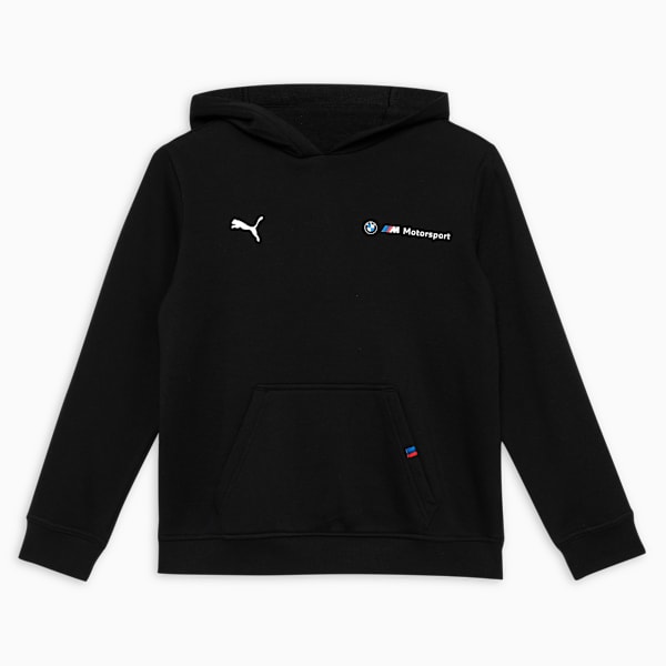 BMW M Motorsport Fleece Youth Relaxed Fit Hoodie, PUMA Black, extralarge-IND