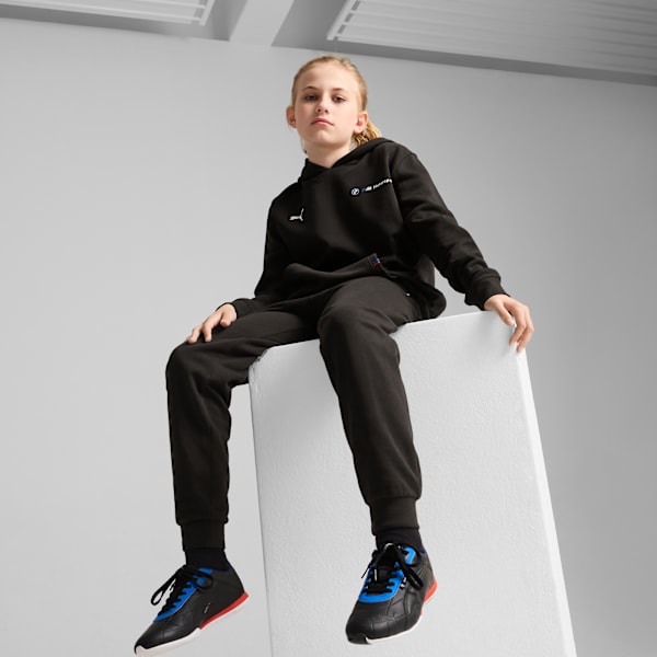 BMW M Motorsport Fleece Youth Relaxed Fit Hoodie, PUMA Black, extralarge-IND