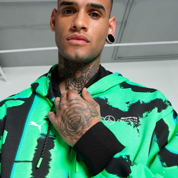 Mercedes-AMG Petronas F1® Neon Energy Printed Men's Relaxed Fit Motorsport Hoodie, PUMA Black, extralarge-IND