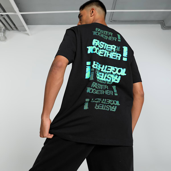 Mercedes-AMG Petronas F1® Neon Energy Men's Relaxed Fit Motorsport Tee, PUMA Black, extralarge-IND