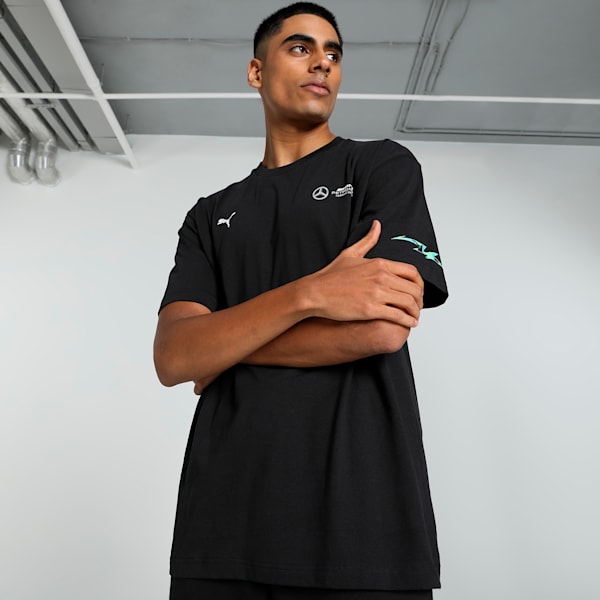 Mercedes-AMG Petronas F1® Neon Energy Men's Relaxed Fit Motorsport Tee, PUMA Black, extralarge-IND
