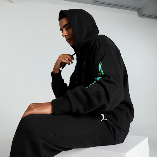 Mercedes-AMG Petronas F1® Neon Energy Men's Relaxed Fit Motorsport Hoodie, PUMA Black, extralarge-IND