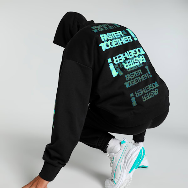 Mercedes-AMG Petronas F1® Neon Energy Men's Relaxed Fit Motorsport Hoodie, PUMA Black, extralarge-IND